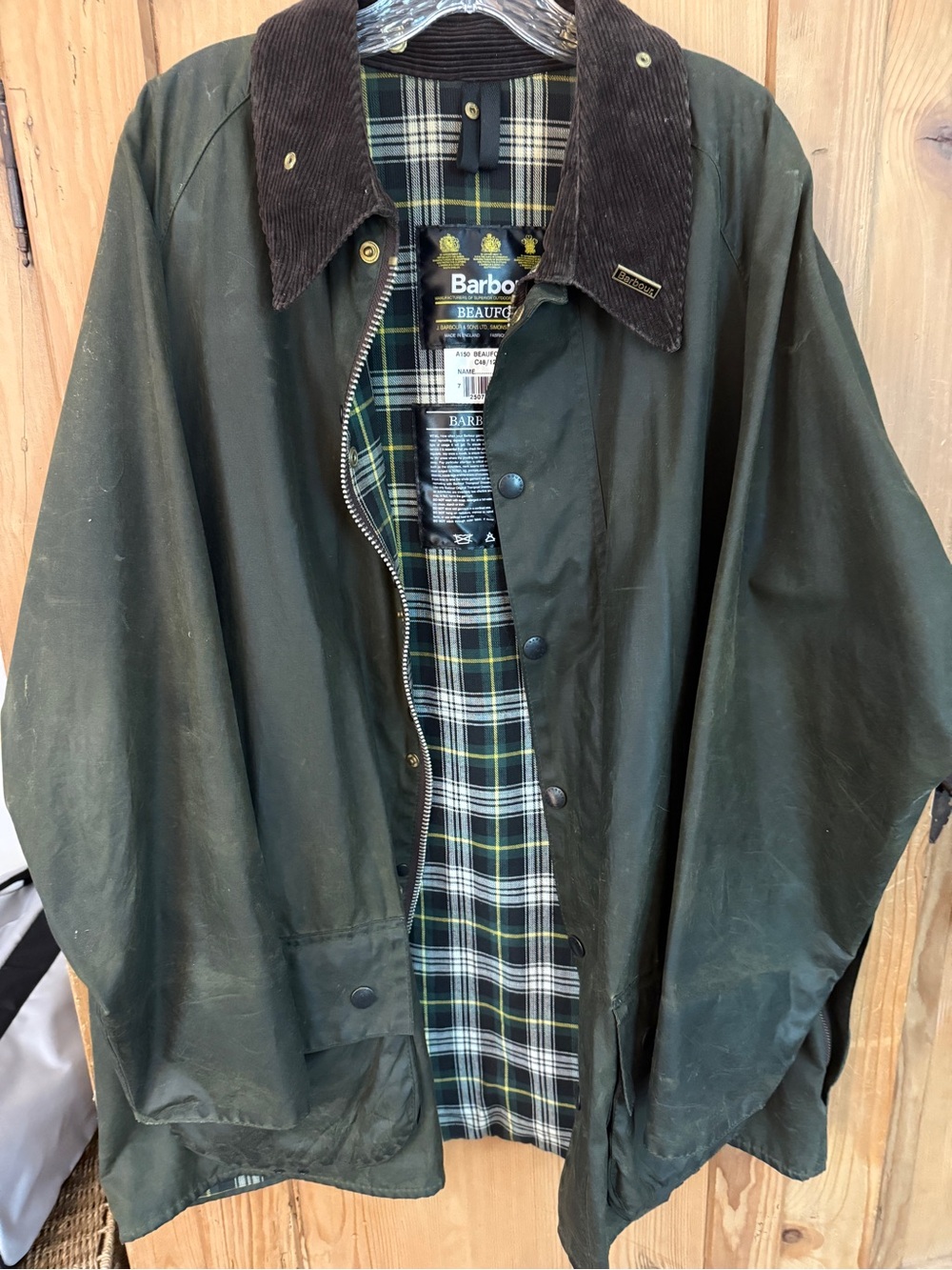 Barbour Beaufort A150 Waxed Cotton Jacket in Dark Olive Green